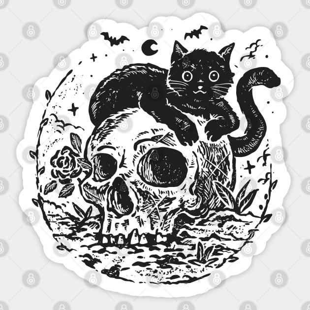 Kitty Skull BFFs Sticker by machmigo